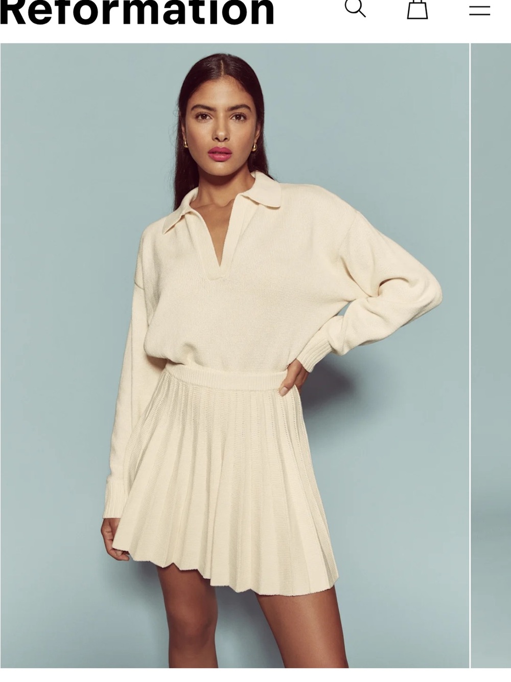 Reformation Francesco Cotton Polo Sweater
